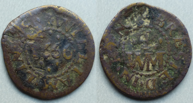 Brasted, William Lines 1666 farthing Brasted, William Lines 1666 farthing